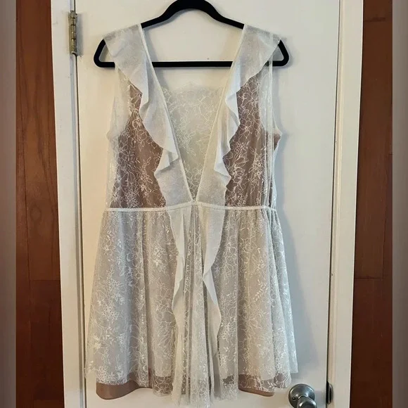 For Love And Lemons Stardust Mini Dress - White Floral Lace - Picture 3 of 14